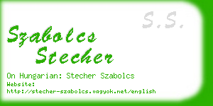 szabolcs stecher business card